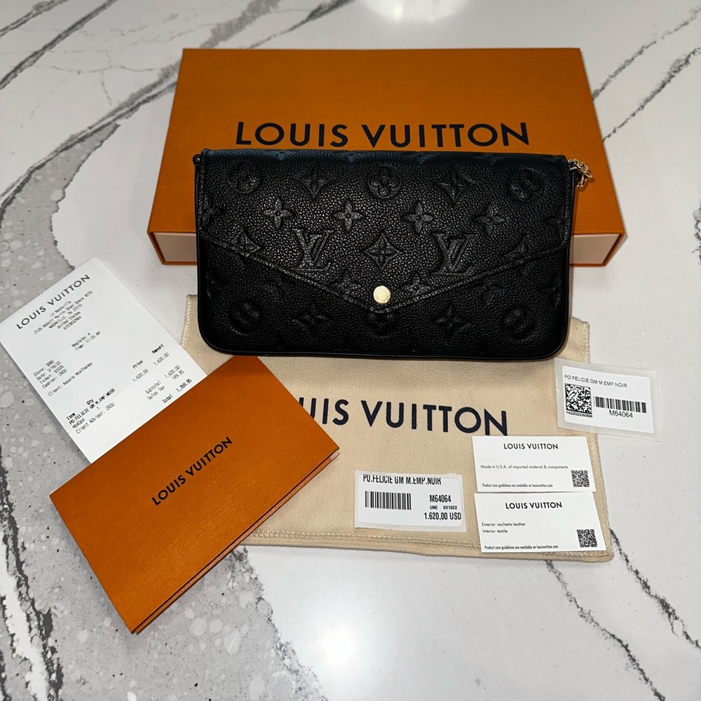 Louis Vuitton FÉLICIE POCHETTE FULL SET BLACK